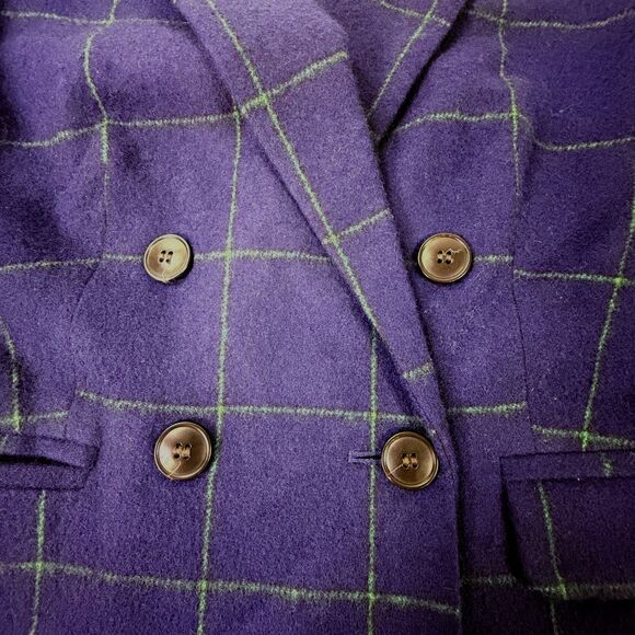 Madewell Women Size 8 Rosedale Blazer Fresh Blueberry Plaid Navy Blue Green - Picture 9 of 13